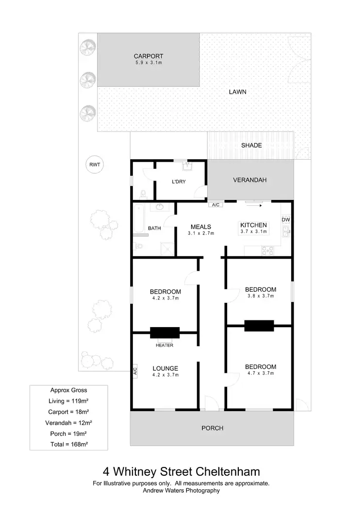 Floorplan of Homely house listing, 4 Whitney Street, Cheltenham SA 5014
