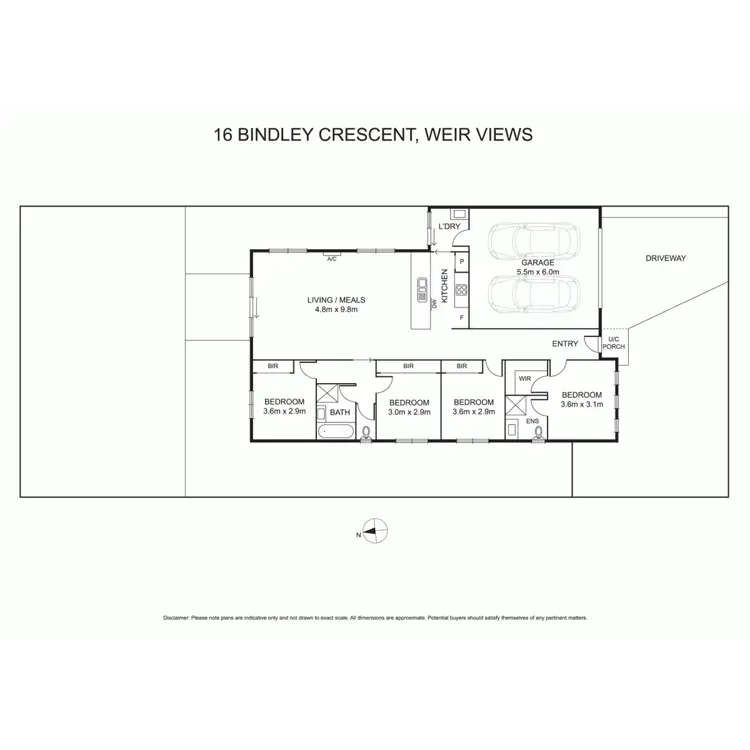 Floorplan of Homely house listing, 16 Bindley Crescent, Weir Views VIC 3338