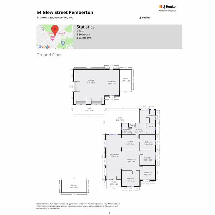 Floorplan of Homely house listing, 54 Glew Street, Pemberton WA 6260