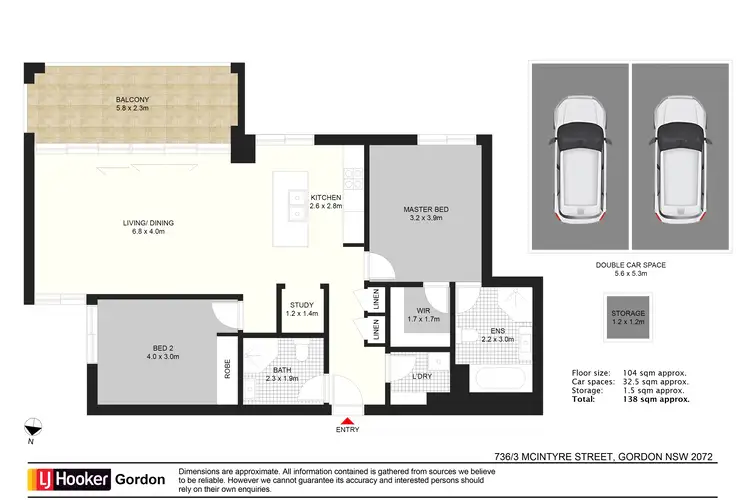 Floorplan of Homely unit listing, 736/3 McIntyre Street, Gordon NSW 2072