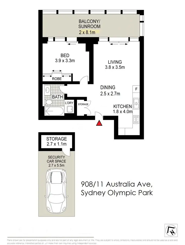 Floorplan of Homely unit listing, 908/11 Australia Avenue, Sydney Olympic Park NSW 2127