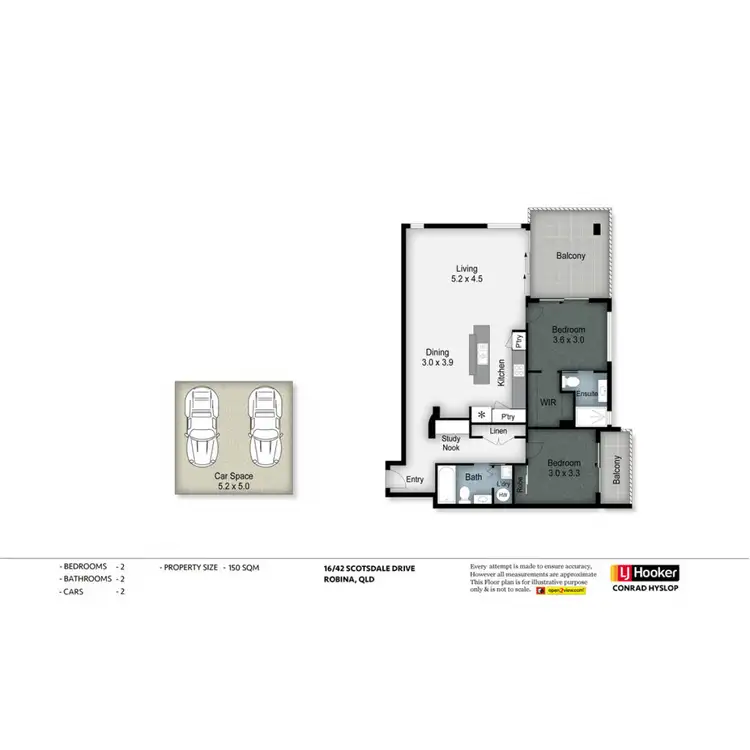Floorplan of Homely apartment listing, 16/42 Scottsdale Drive, Robina QLD 4226