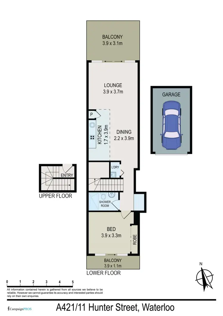 Floorplan of Homely apartment listing, A421/11 Hunter Street, Waterloo NSW 2017