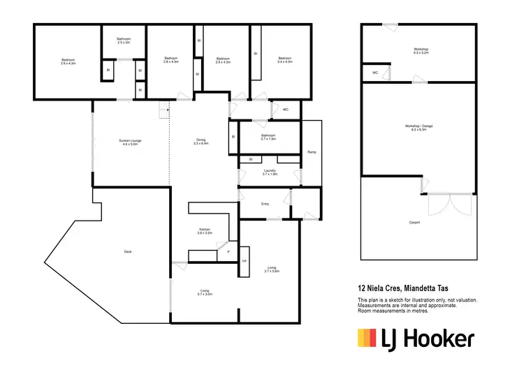 Floorplan of Homely house listing, 12 Niela Crescent, Miandetta TAS 7310