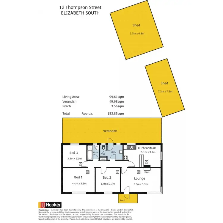 Floorplan of Homely house listing, 12 Thompson Street, Elizabeth South SA 5112