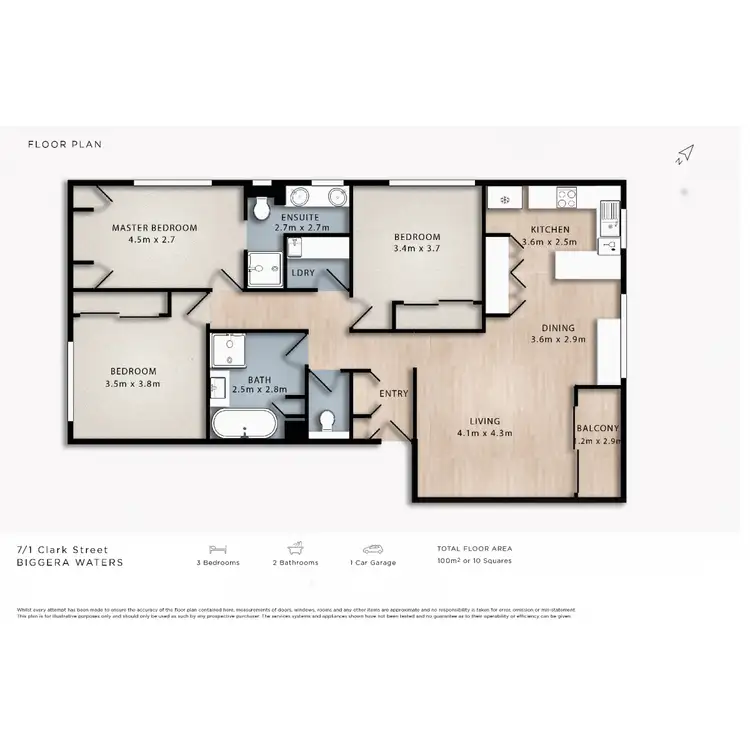 Floorplan of Homely apartment listing, 7/442 Marine Parade (7/1 Clark Street), Biggera Waters QLD 4216