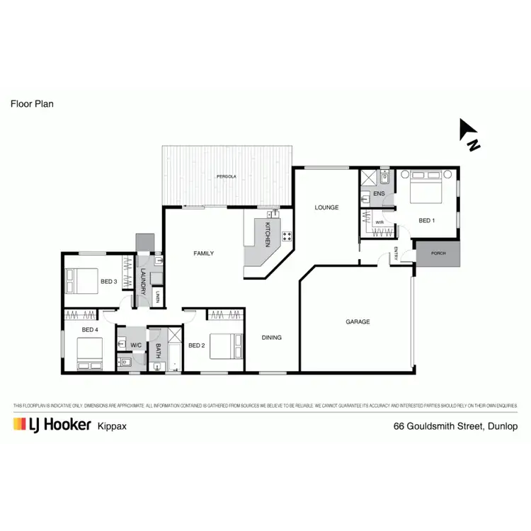 Floorplan of Homely house listing, 66 Gouldsmith Street, Dunlop ACT 2615