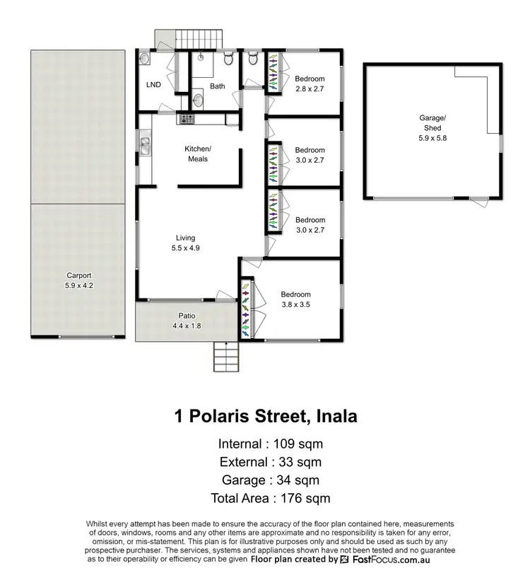 Floorplan of Homely house listing, 1 Polaris Street, Inala QLD 4077