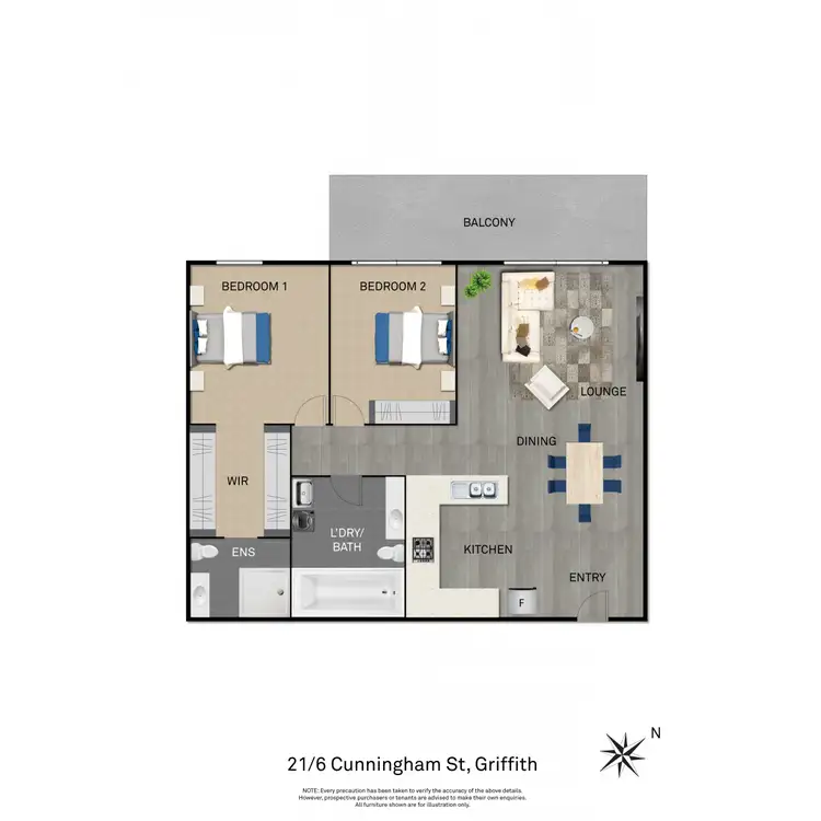Floorplan of Homely apartment listing, 21/6 Cunningham Street, Griffith ACT 2603