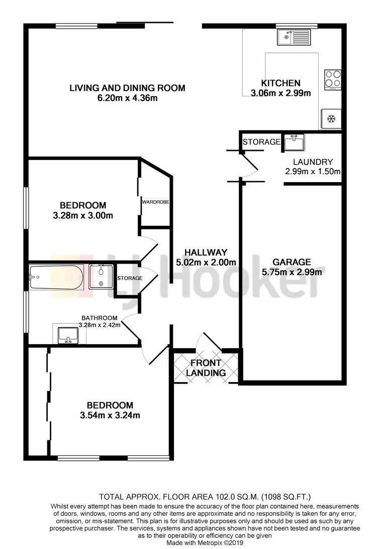 Floorplan of Homely unit listing, 1/2a Desmond Street, Cessnock NSW 2325