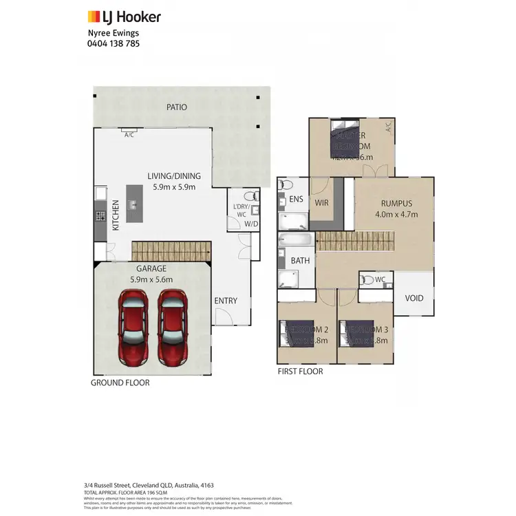 Floorplan of Homely townhouse listing, 3/4 Russell Street, Cleveland QLD 4163