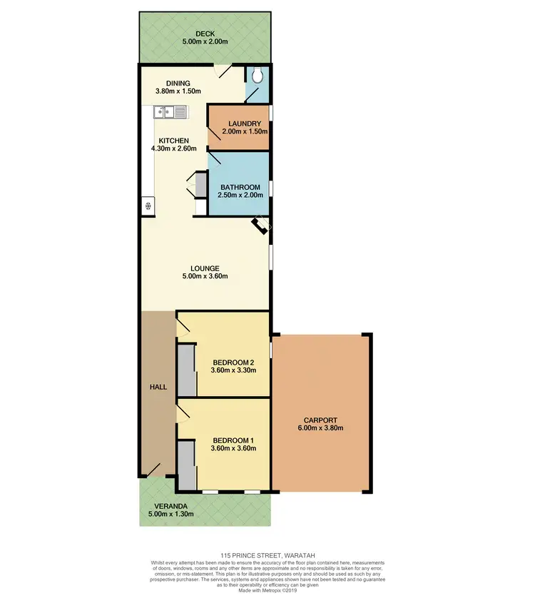 Floorplan of Homely house listing, 115 Prince Street, Waratah NSW 2298