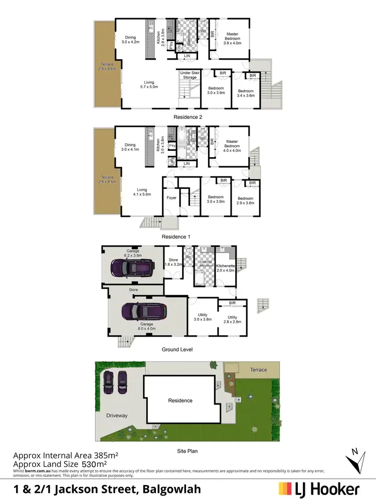 Floorplan of Homely semi-detached listing, 1 & 2/1 Jackson Street, Balgowlah NSW 2093