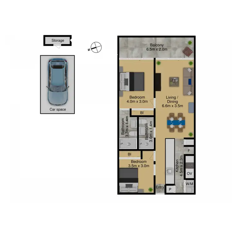 Floorplan of Homely apartment listing, 87/45 West Row, City ACT 2601