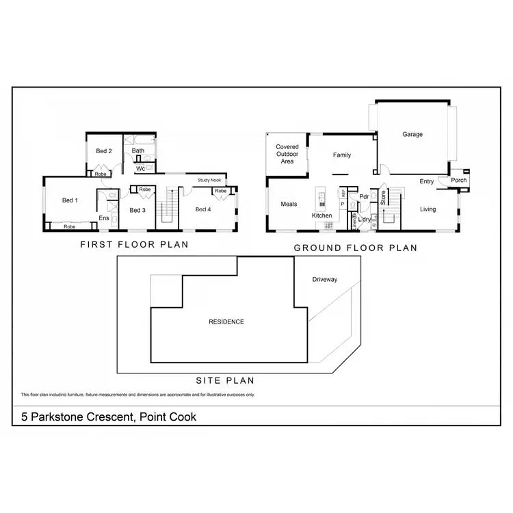 Floorplan of Homely house listing, 5 Parkstone Crescent, Point Cook VIC 3030