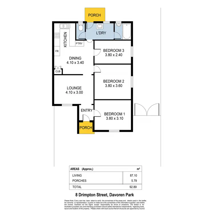 Floorplan of Homely semi-detached listing, 8 & 10 Drimpton Street, Davoren Park SA 5113