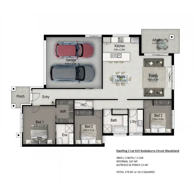 Floorplan of Homely semi-detached listing, 2/30 Kookaburra Circuit, Maudsland QLD 4210