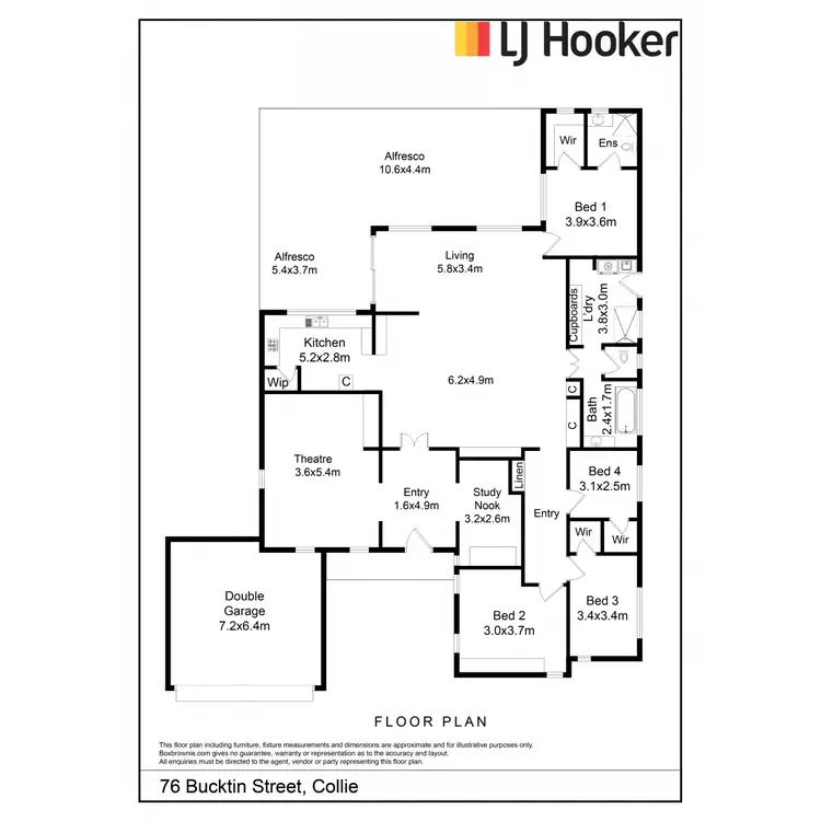 Floorplan of Homely house listing, 76 Bucktin Street, Collie WA 6225