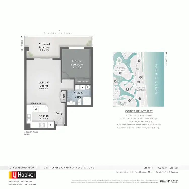 Floorplan of Homely unit listing, 20/3 Sunset Boulevard, Surfers Paradise QLD 4217