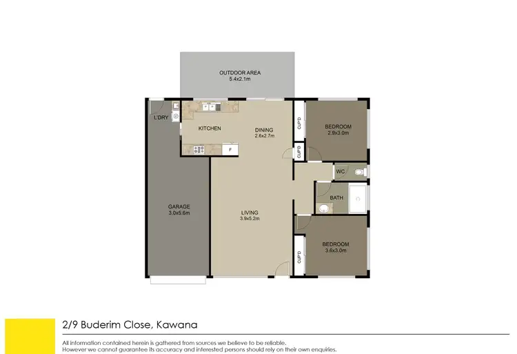 Floorplan of Homely unit listing, 2/9 Buderim Close, Kawana QLD 4701