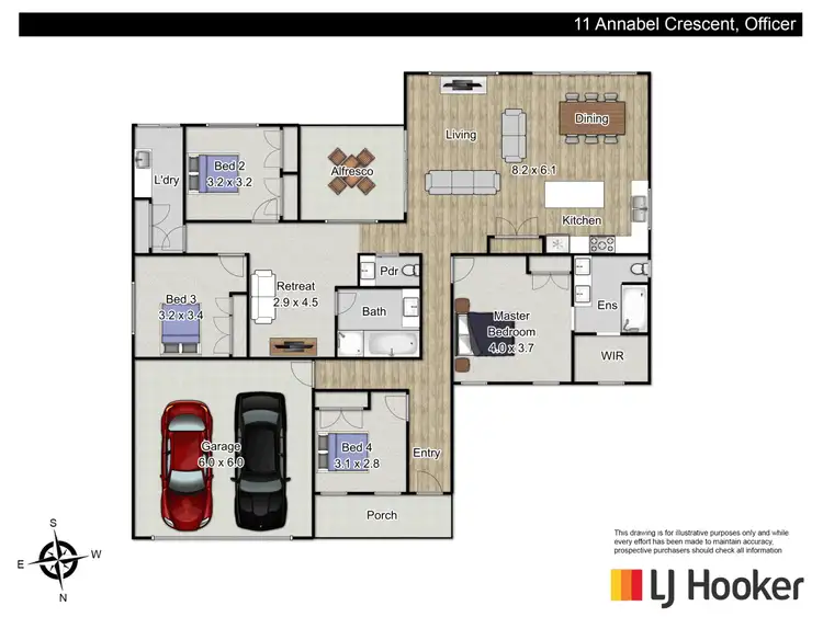 Floorplan of Homely house listing, 11 Annabel Crescent, Officer VIC 3809