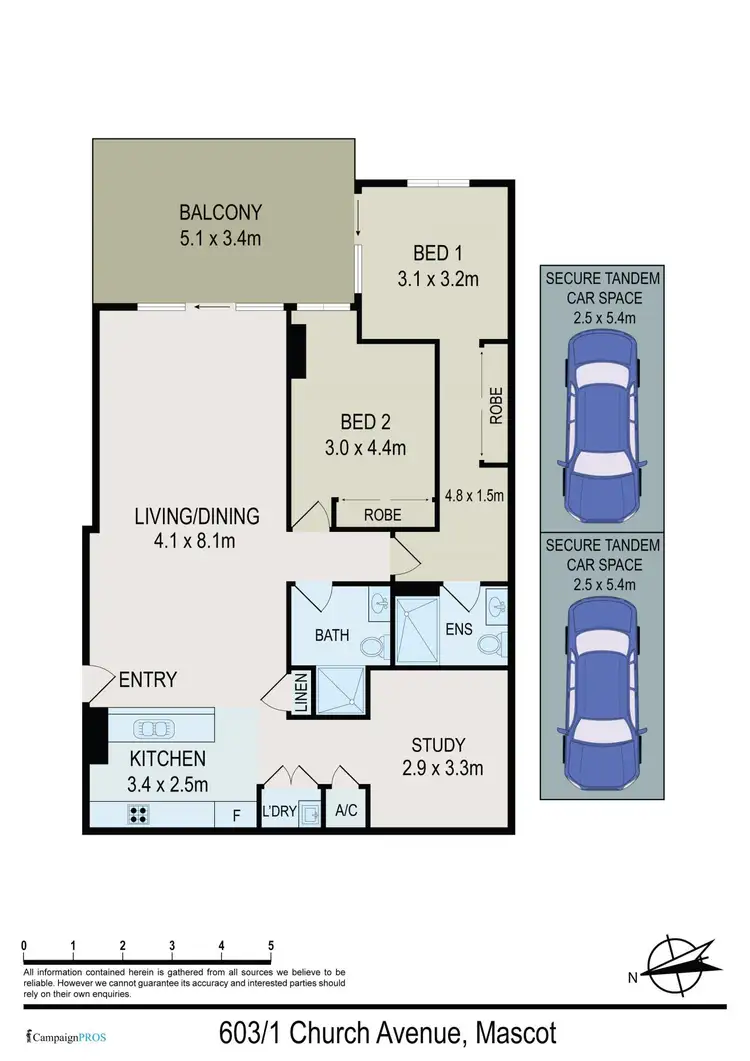 Floorplan of Homely apartment listing, 603/1 Church Avenue, Mascot NSW 2020