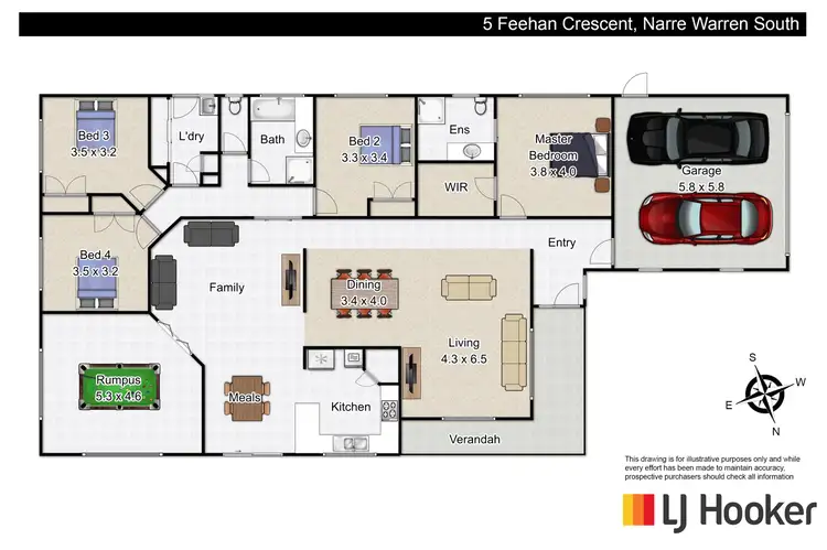 Floorplan of Homely house listing, 5 Feehan Crescent, Narre Warren South VIC 3805