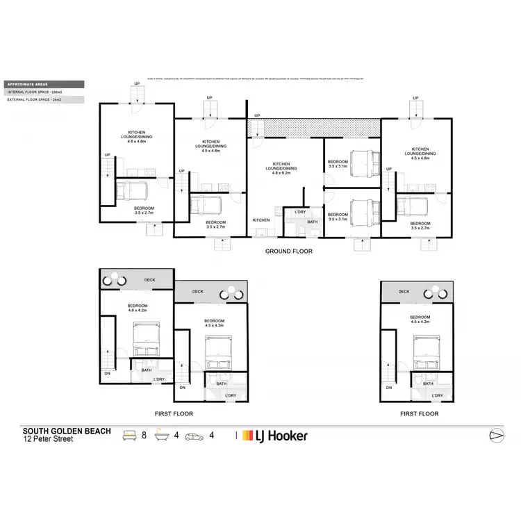 Floorplan of Homely block of units listing, 12 Peter Street, South Golden Beach NSW 2483