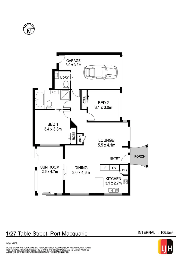 Floorplan of Homely villa listing, 1/27 Table Street, Port Macquarie NSW 2444