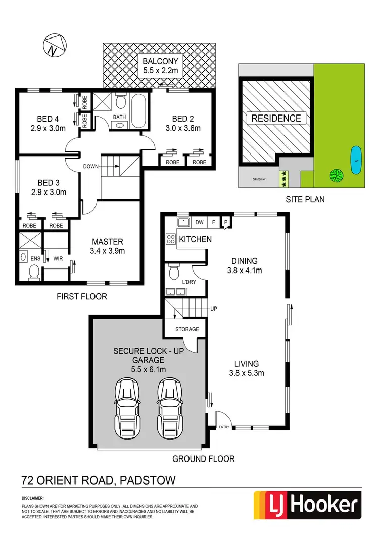 Floorplan of Homely semi-detached listing, 72 Orient Road, Padstow NSW 2211