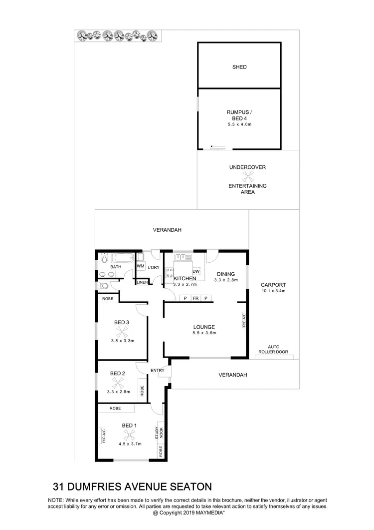Floorplan of Homely house listing, 31 Dumfries Avenue, Seaton SA 5023
