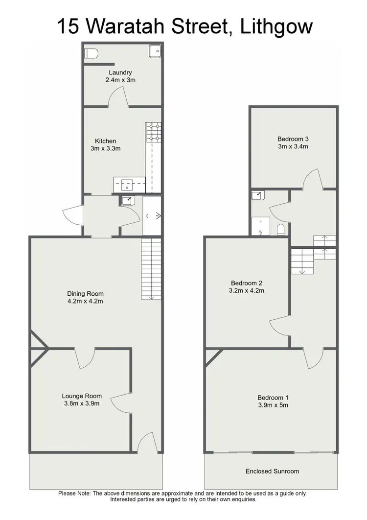 Floorplan of Homely terrace listing, 15 Waratah Street, Lithgow NSW 2790