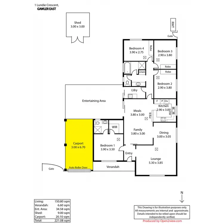 Floorplan of Homely house listing, 1 Lundie Crescent, Gawler East SA 5118