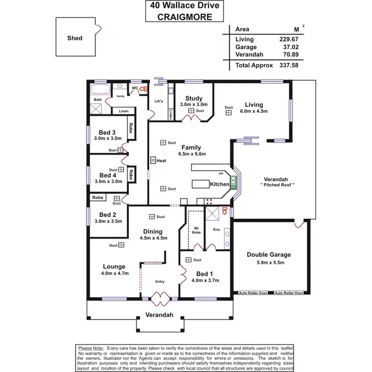 Floorplan of Homely house listing, 40 Wallace Drive, Craigmore SA 5114