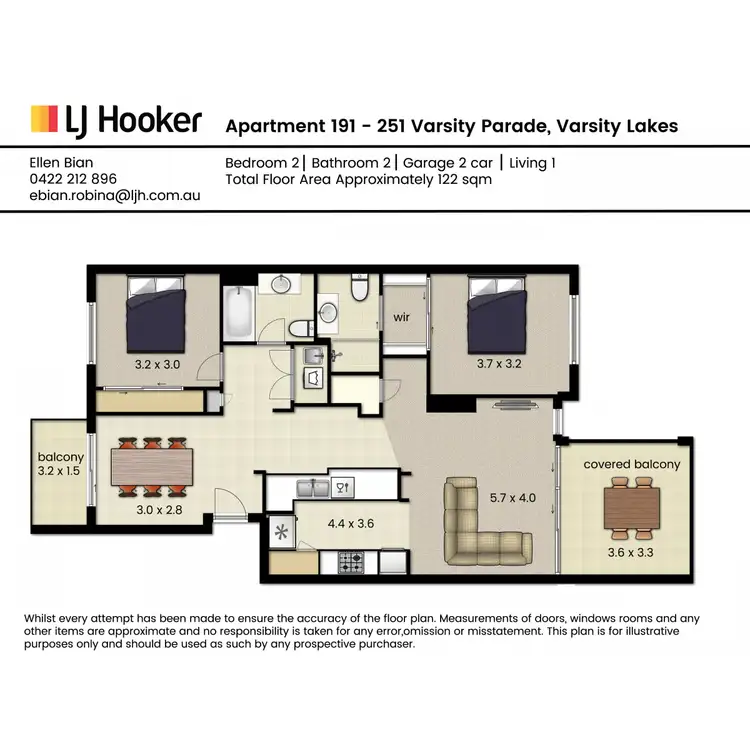 Floorplan of Homely apartment listing, 191/251 Varsity Parade, Varsity Lakes QLD 4227