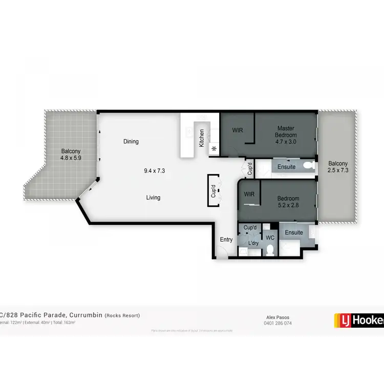 Floorplan of Homely unit listing, 1C/828 Pacific Parade, Currumbin QLD 4223