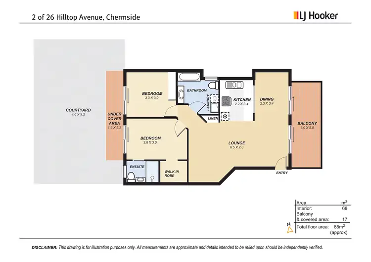Floorplan of Homely unit listing, 2/26 Hilltop Avenue, Chermside QLD 4032