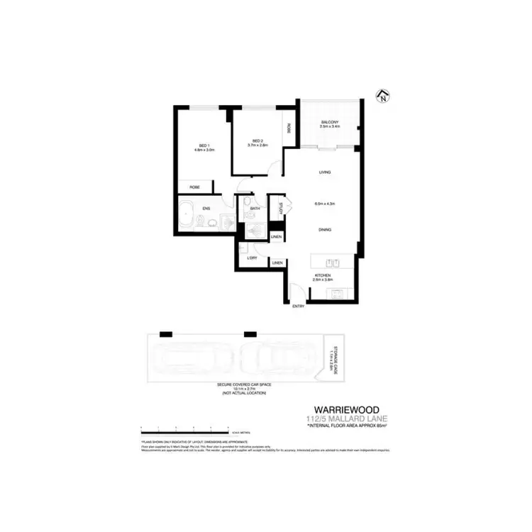 Floorplan of Homely apartment listing, 112/5 Mallard Lane, Warriewood NSW 2102