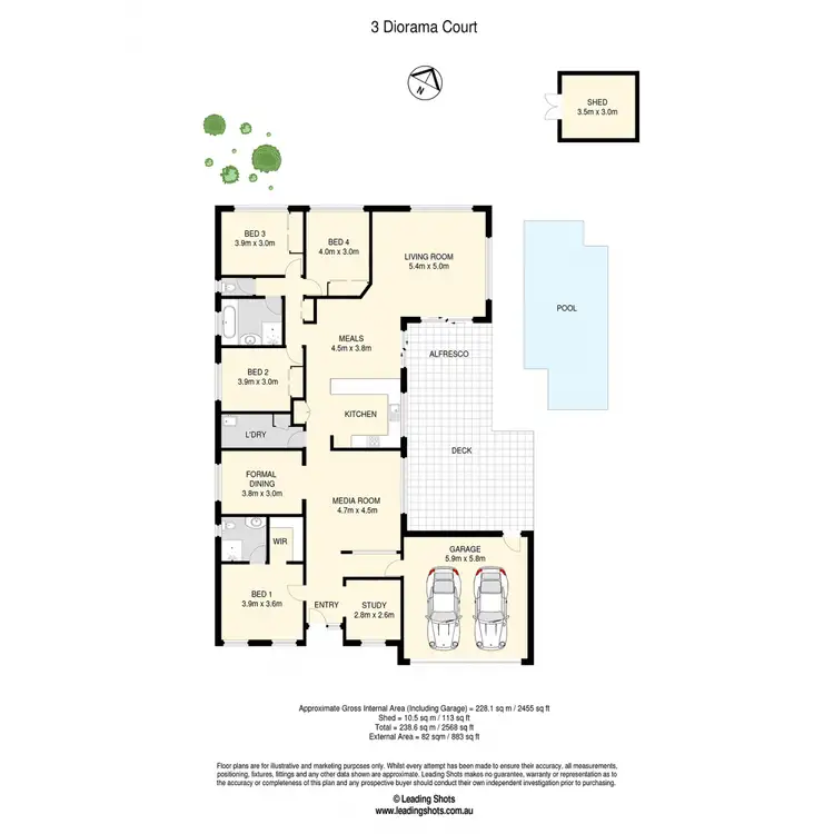 Floorplan of Homely house listing, 3 Diorama Court, Eatons Hill QLD 4037