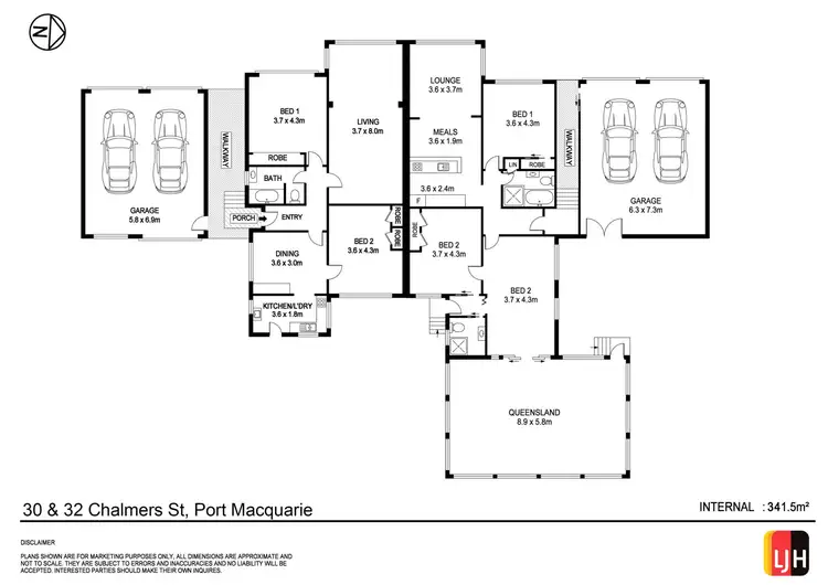 Floorplan of Homely semi-detached listing, 30-32 Chalmers Street, Port Macquarie NSW 2444
