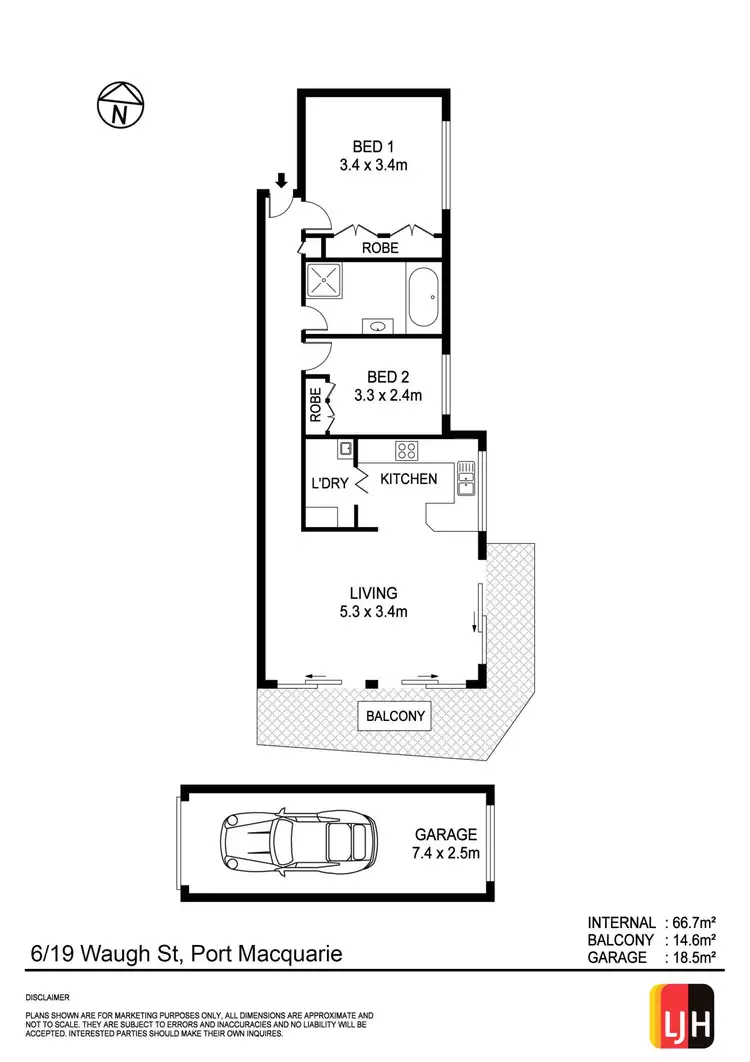Floorplan of Homely unit listing, 6/19 Waugh Street, Port Macquarie NSW 2444