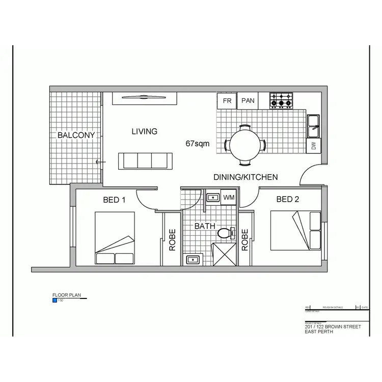Floorplan of Homely apartment listing, 201/122 Brown Street, East Perth WA 6004