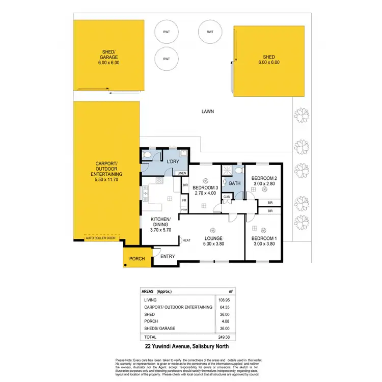 Floorplan of Homely house listing, 22 Yuwindi Avenue, Salisbury North SA 5108