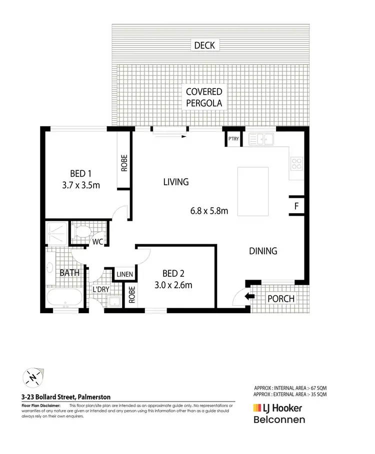 Floorplan of Homely townhouse listing, 3/23 Bollard Street, Palmerston ACT 2913