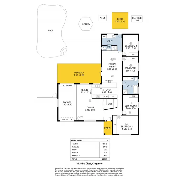 Floorplan of Homely house listing, 30 Jedna Close, Craigmore SA 5114
