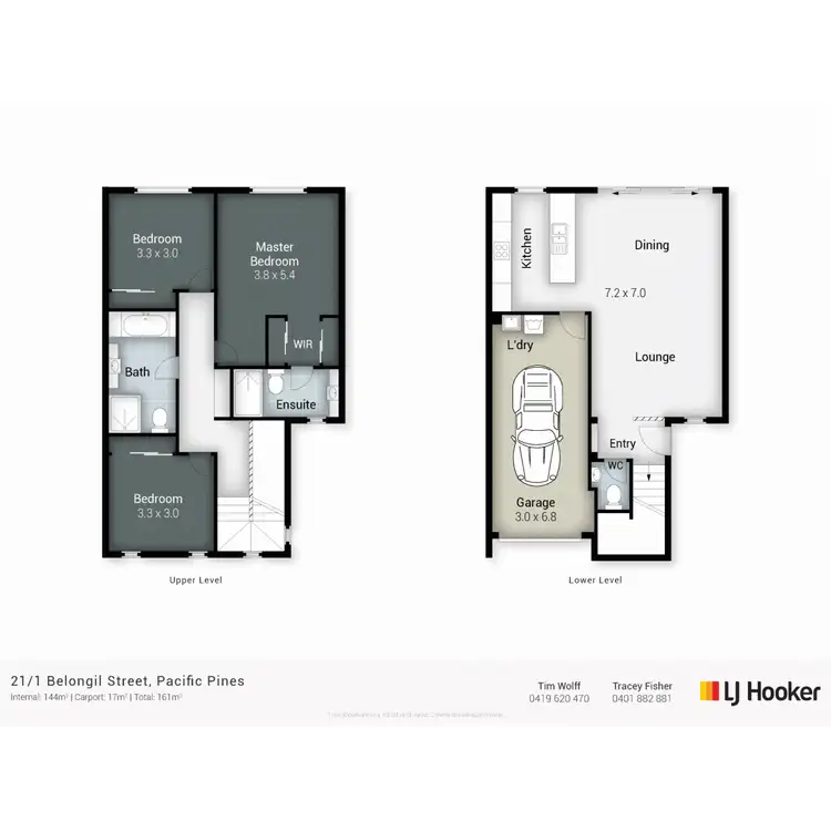 Floorplan of Homely townhouse listing, 21/1 Belongil Street, Pacific Pines QLD 4211