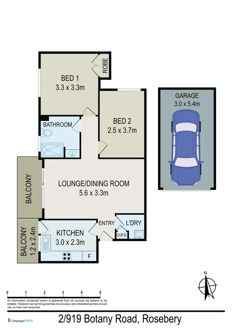 Floorplan of Homely apartment listing, 2/919 Botany Road, Rosebery NSW 2018