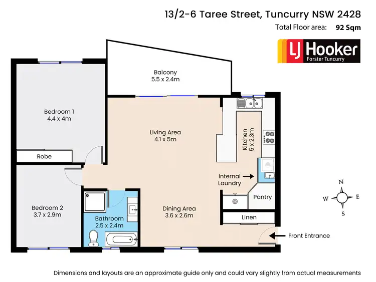 Floorplan of Homely apartment listing, 13/2-6 Taree Street, Tuncurry NSW 2428