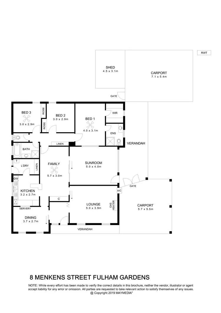 Floorplan of Homely house listing, 8 Menkens Street, Fulham Gardens SA 5024