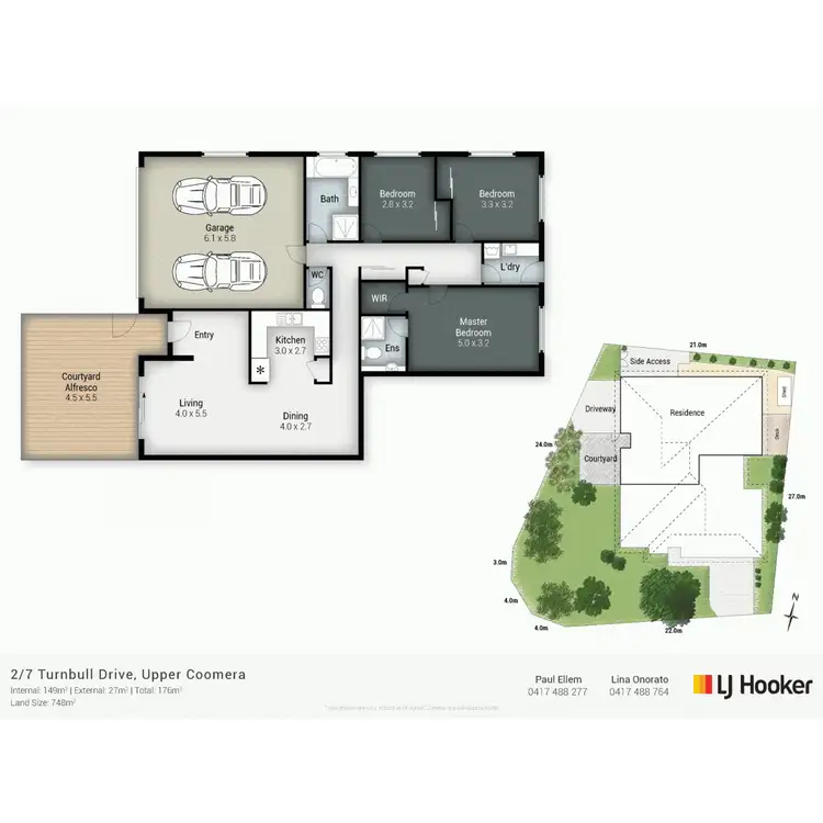 Floorplan of Homely semi-detached listing, 2/7 Turnbull Drive, Upper Coomera QLD 4209